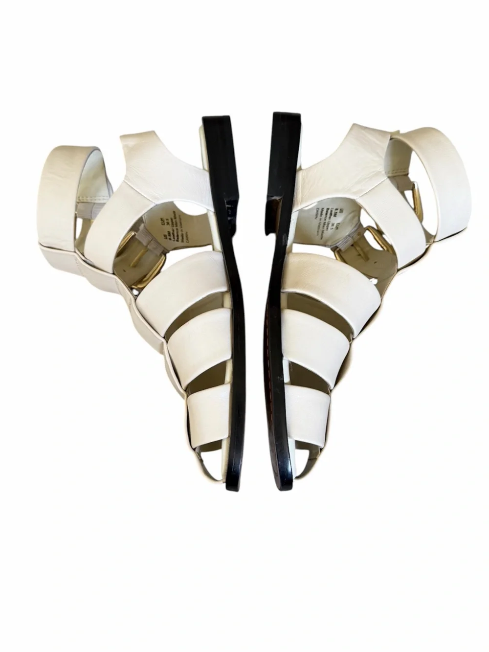 SAM EDELMAN Dawn Fisherman Flat Sandals Cream 6.5